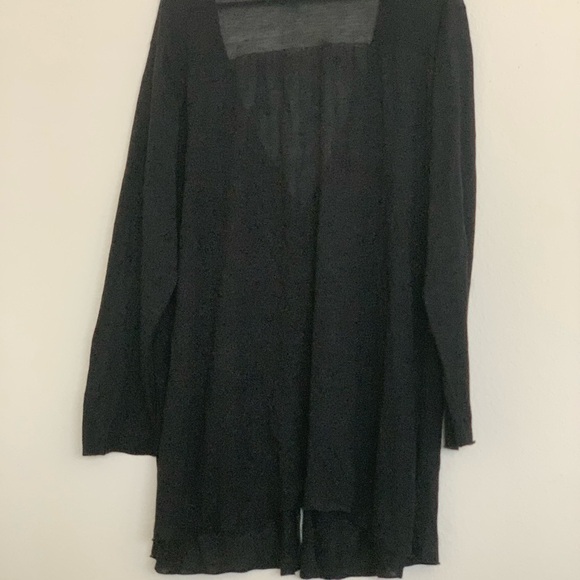 EILEEN FISHER WOMAN 3X Black Italian Yarn Knit Open Cardigan Linen Nylon Blend - Picture 5 of 11